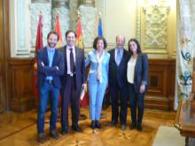 De izquierda a derecha: Rodrigo Gomez (CESEFOR), Jesús Enriquez (Concejal de Medio Ambiente),Susana Domínguez (SDL), Francisco. J León de la Riva (Alcalde de Valladolid), Carlota Tarín (ICLAVES) 
